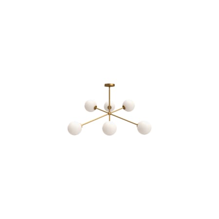 Alora Lighting Cassia 6 Light 40" Wide Chandelier with Opal Glass Shades Aged Gold