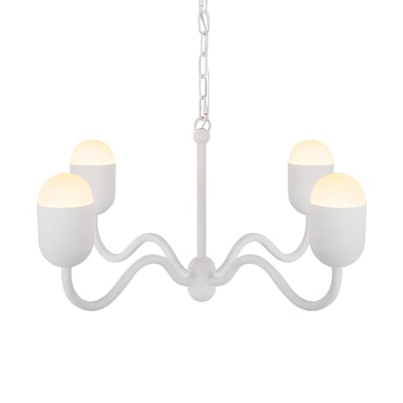 Alora Lighting Effie 4 Light 27" Wide Chandelier with Frosted Glass Shades Antique White / Opal Glass