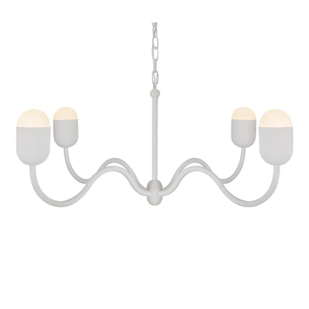 Alora Lighting Effie 4 Light 39" Wide Chandelier with Frosted Glass Shades Antique White / Opal Glass