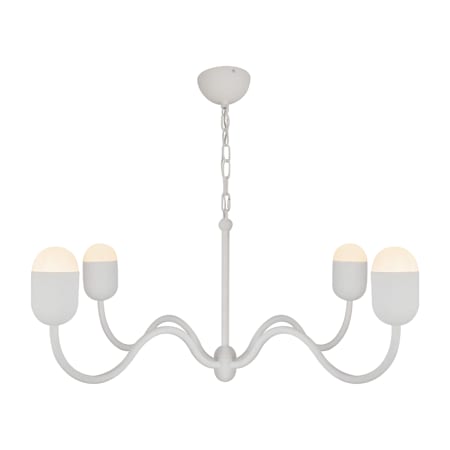 Alora Lighting Effie 4 Light 39" Wide Chandelier with Frosted Glass Shades Antique White / Opal Glass
