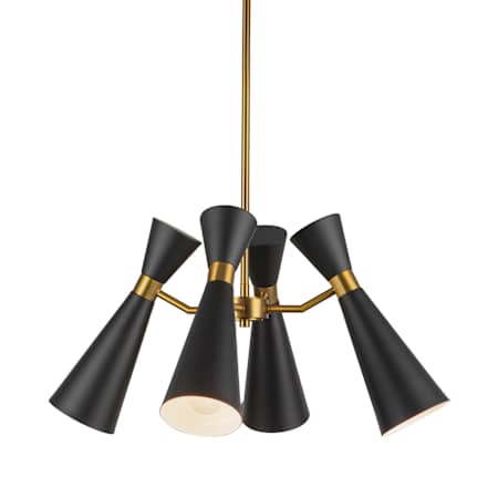 Alora Lighting Blake 4 Light 24" Wide Chandelier Matte Black / Aged Gold