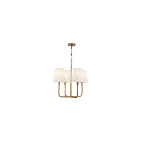 Alora Lighting Plisse 4 Light 23" Wide Chandelier with Opal Glass Shades Aged Gold