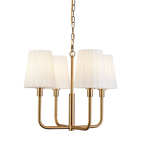 Alora Lighting Plisse 4 Light 23" Wide Chandelier with Opal Glass Shades Aged Gold
