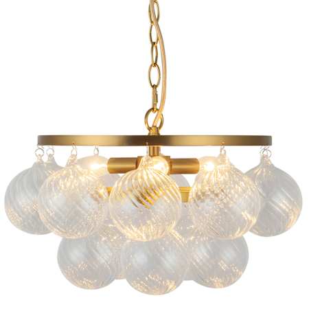 Alora Lighting Faye 3 Light 18" Wide Waterfall Chandelier Brushed Gold / Clear Ribbed Glass