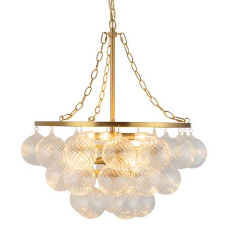Alora Lighting Faye 6 Light 24" Wide Waterfall Chandelier Brushed Gold / Clear Ribbed Glass