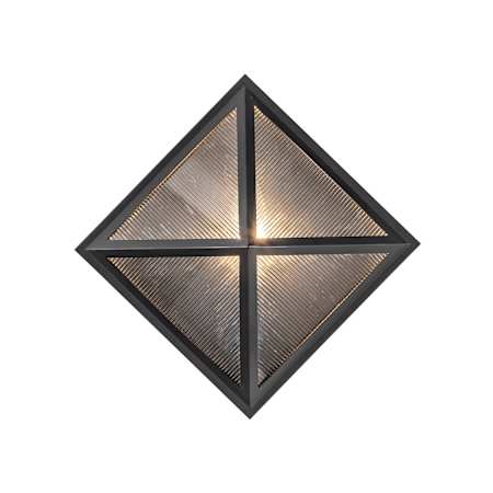 Alora Lighting Cairo 11" Tall Outdoor Wall Sconce Textured Black / Clear Ribbed Glass