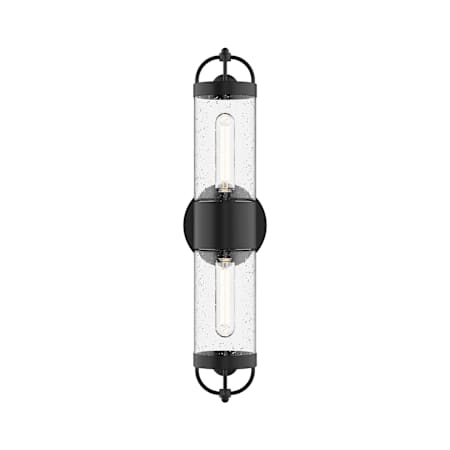 Alora Lighting Lancaster 2 Light 21" Tall Wall Sconce Black / Clear Bubble Glass
