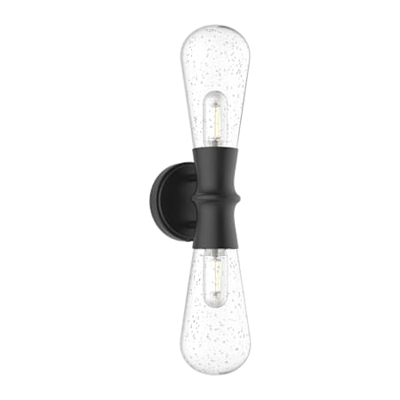 Alora Lighting Marcel 2 Light 8" Tall Wall Sconce Black / Clear Bubble Glass