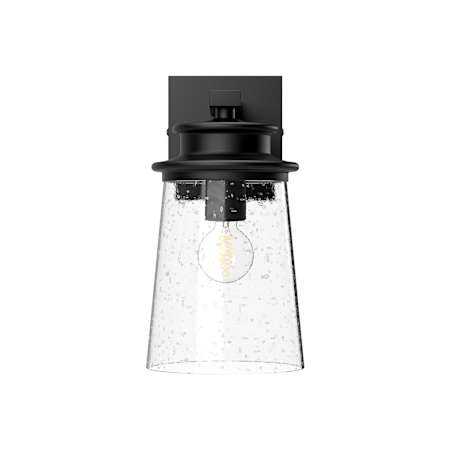 Alora Lighting Quincy 11" Tall Outdoor Wall Sconce with Clear Bubble Glass Shade Black Textured