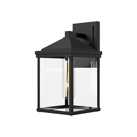 Alora Lighting Larchmont 15" Tall Outdoor Wall Sconce with Clear Glass Shade Black Textured