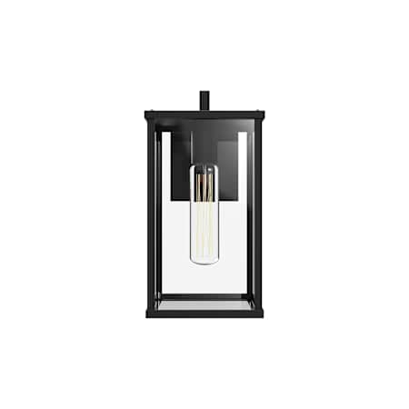 Alora Lighting Brentwood 12" Tall Outdoor Wall Sconce with Clear Glass Shade Black Textured