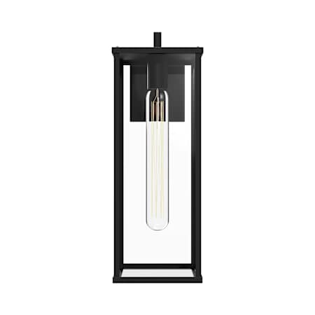 Alora Lighting Brentwood 18" Tall Outdoor Wall Sconce with Clear Glass Shade Black Textured