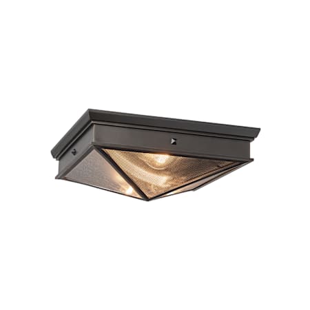 Alora Lighting Cairo 2 Light 15" Wide Flush Mount Square Ceiling Fixture Urban Bronze / Clear Ribbed Glass