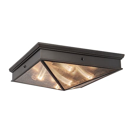 Alora Lighting Cairo 4 Light 19" Wide Flush Mount Square Ceiling Fixture Urban Bronze / Clear Ribbed Glass