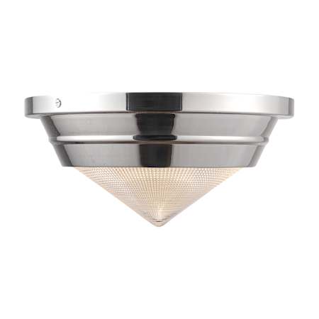Alora Lighting Willard 11" Wide Flush Mount Ceiling Fixture Polished Nickel / Clear Prismatic Glass