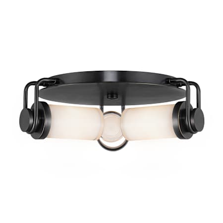 Alora Lighting Wynwood 3 Light 17" Wide Flush Mount Ceiling Fixture Urban Bronze / Glossy Opal Glass