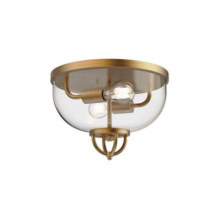 Alora Lighting Lancaster 2 Light 13" Wide Flush Mount Bowl Ceiling Fixture Aged Gold