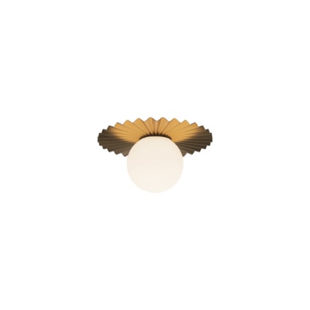 Alora Lighting Plume 12" Wide Flush Mount Globe Ceiling Fixture with Opal Glass Shade Brushed Gold