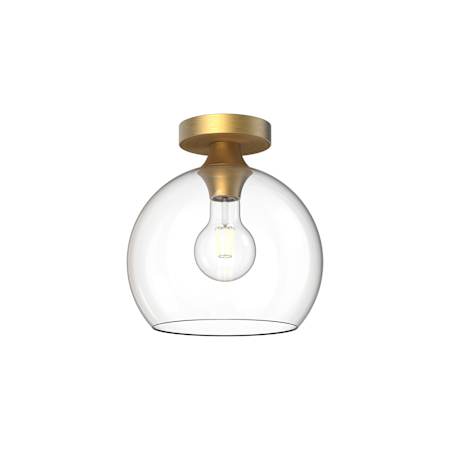 Alora Lighting Castilla 10" Wide Semi-Flush Globe Ceiling Fixture with Clear Glass Shade Aged Gold