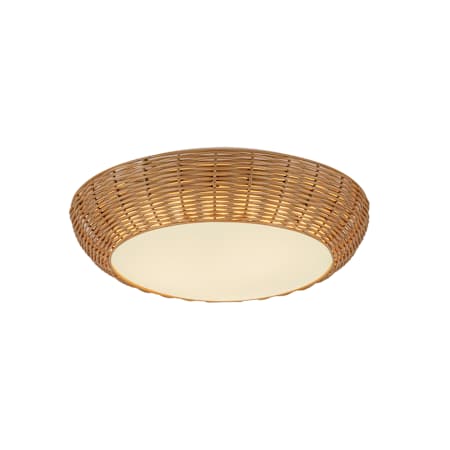 Alora Lighting Merida 2 Light 15" Wide Flush Mount Bowl Ceiling Fixture with Rattan and Frosted Glass Shade Rattan
