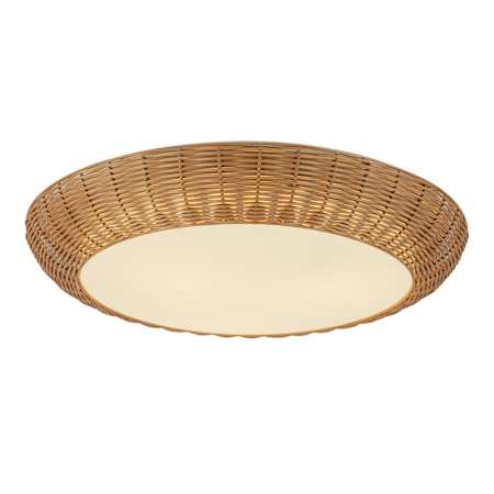 Alora Lighting Merida 3 Light 21" Wide Flush Mount Bowl Ceiling Fixture with Rattan and Frosted Glass Shade Rattan