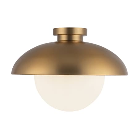 Alora Lighting Rubio 16" Wide Semi-Flush Ceiling Fixture with Opal Glass Shade Aged Gold