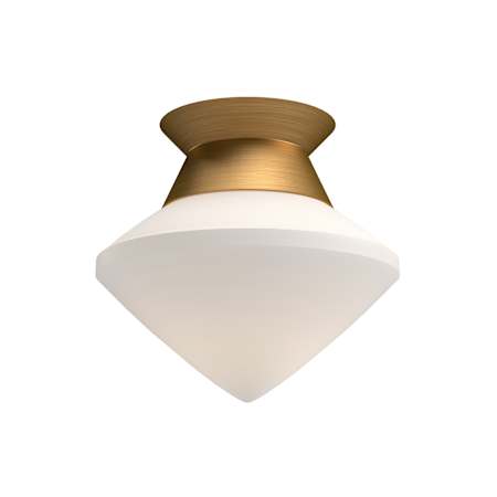 Alora Lighting Nora 8" Wide Semi-Flush Ceiling Fixture with Opal Glass Shade Aged Gold