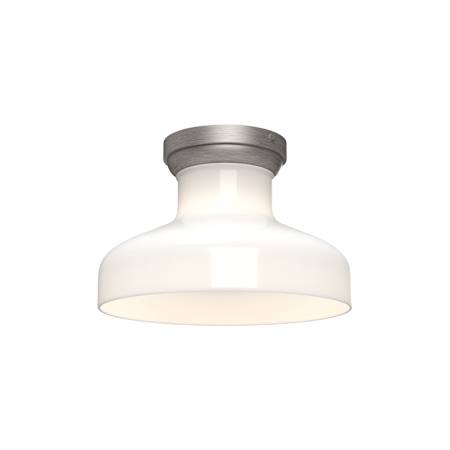 Alora Lighting Westlake 11" Wide Semi-Flush Ceiling Fixture with Glossy Opal Glass Shade Brushed Nickel