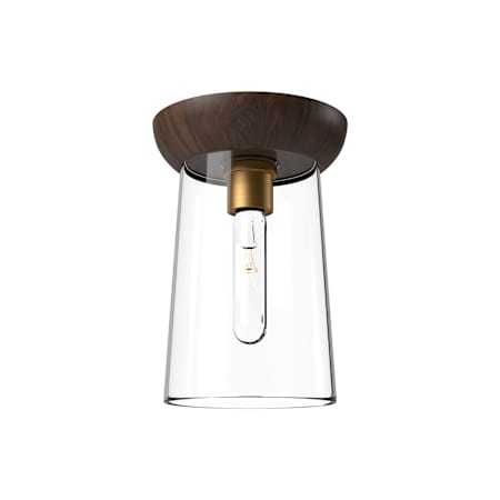 Alora Lighting Emil 7" Wide Flush Mount Ceiling Fixture Aged Gold / Walnut