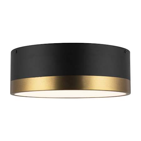 Alora Lighting Brisbane 2 Light 12" Wide Flush Mount Drum Ceiling Fixture Aged Gold / Matte Black
