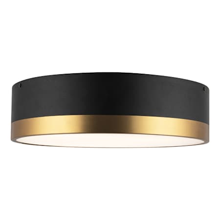 Alora Lighting Brisbane 3 Light 16" Wide Flush Mount Drum Ceiling Fixture Aged Gold / Matte Black