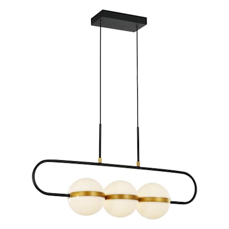 Alora Lighting Tagliato 34" Wide Linear Pendant Matte Black / Brushed Gold
