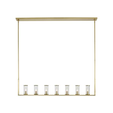 Alora Lighting Revolve 7 Light 4" Wide Taper Candle Chandelier Natural Brass