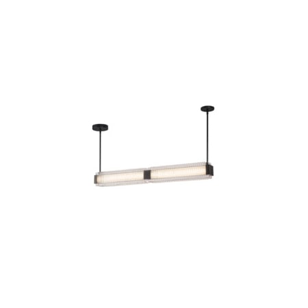 Alora Lighting Alai 47" Wide LED Linear Pendant Urban Bronze / Ribbed Glass