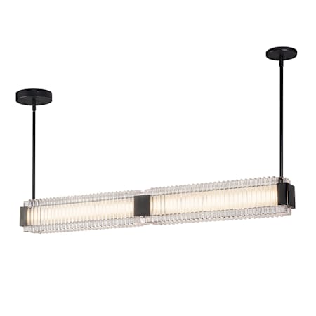 Alora Lighting Alai 47" Wide LED Linear Pendant Urban Bronze / Ribbed Glass