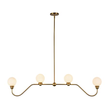 Alora Lighting Beckett 4 Light 49" Wide Linear Chandelier Brushed Gold