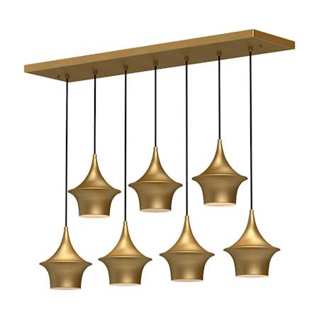 Alora Lighting Emiko 7 Light 36" Wide Linear Pendant Brushed Gold
