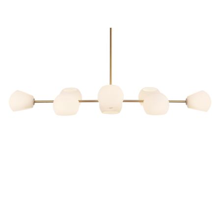 Alora Lighting Willow 8 Light 48" Wide Linear Chandelier with Opal Glass Shades Brushed Gold