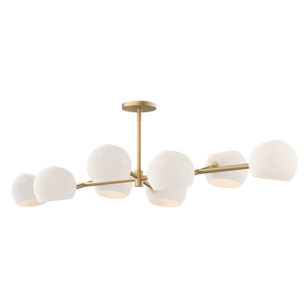 Alora Lighting Willow 8 Light 48" Wide Linear Chandelier with Opal Glass Shades Brushed Gold