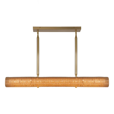 Alora Lighting Maris 42" Wide LED Linear Chandelier with Rattan Shade Brushed Gold