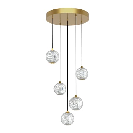 Alora Lighting Marni 19" Wide LED Multi Light Pendant Natural Brass
