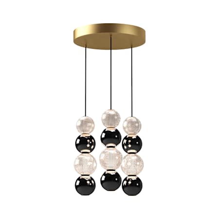 Alora Lighting Onyx 15" Wide LED Multi Light Pendant Natural Brass