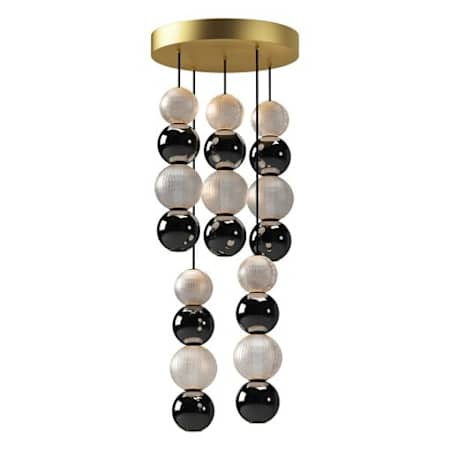 Alora Lighting Onyx 15" Wide LED Multi Light Pendant Natural Brass