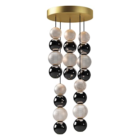 Alora Lighting Onyx 15" Wide LED Multi Light Pendant Natural Brass