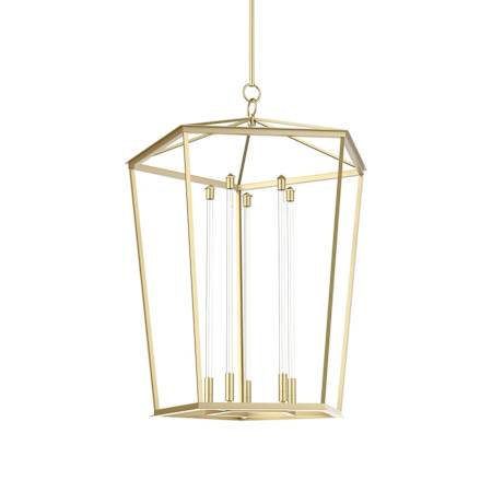 Alora Lighting Delphine 25" Wide LED Pendant with Clear Glass Shades Natural Brass