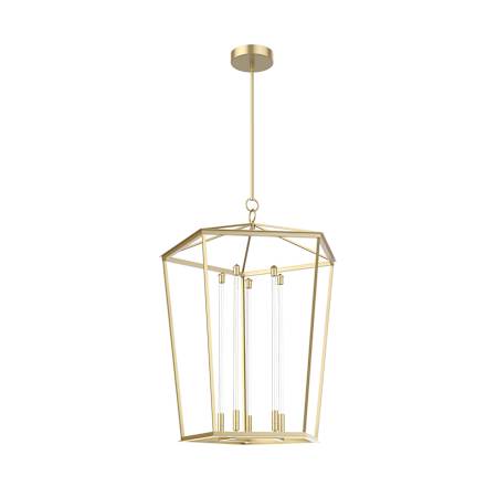 Alora Lighting Delphine 25" Wide LED Pendant with Clear Glass Shades Natural Brass