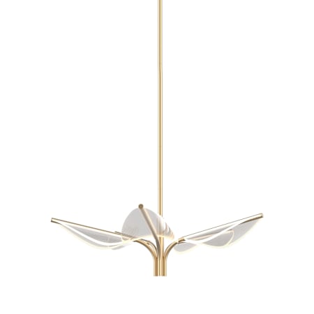 Alora Lighting Flora 31" Wide 3 Light LED Chandelier Natural Brass
