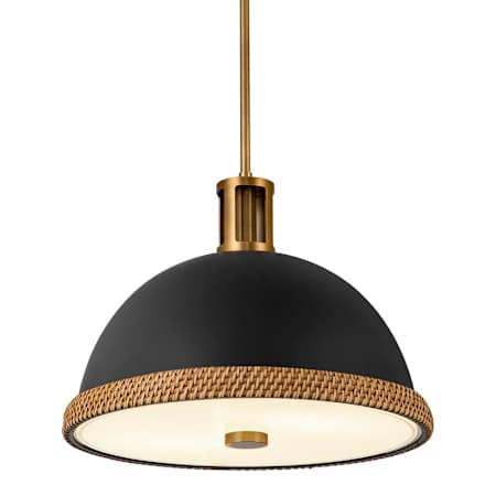 Alora Lighting Doral 2 Light 17" Wide Pendant Matte Black / Vintage Brass