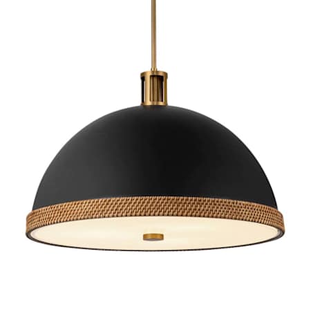 Alora Lighting Doral 3 Light 25" Wide Pendant Matte Black / Vintage Brass