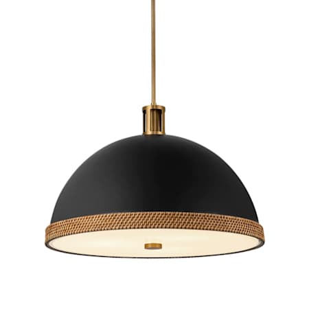 Alora Lighting Doral 3 Light 25" Wide Pendant Matte Black / Vintage Brass